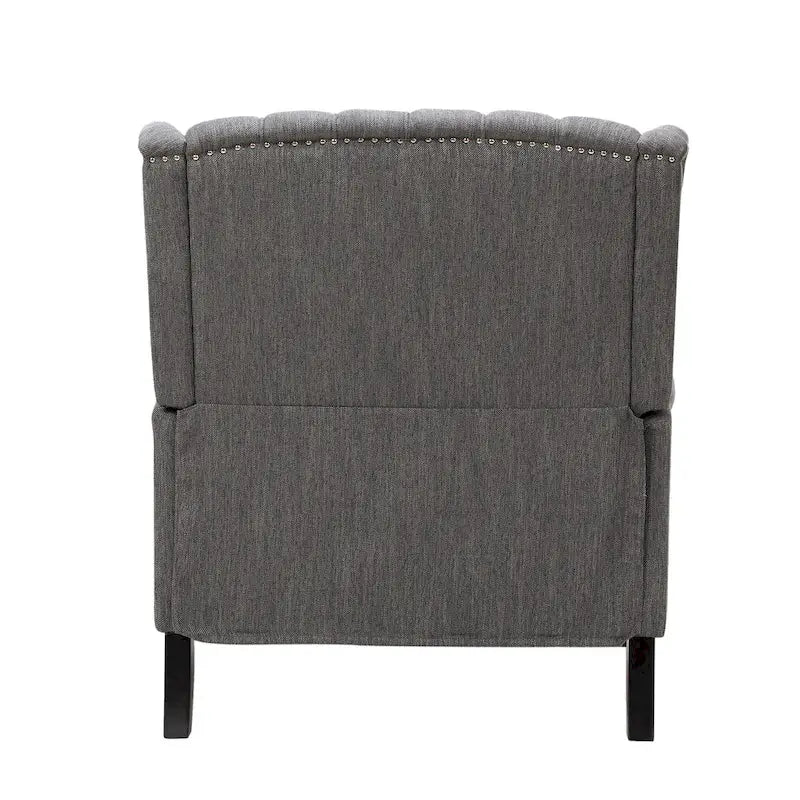 Charcoal Wingback Manual Recliner, Oversized Single Seat, Diamond Tufted