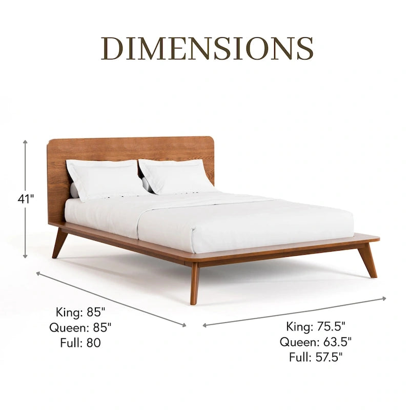 Walnut 4-Piece Bedroom Set, Mid-Century Style, King/Queen