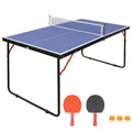 Portable Foldable Table Tennis Set with MDF Board, Net & 2 Paddles for Indoor/Outdoor Games