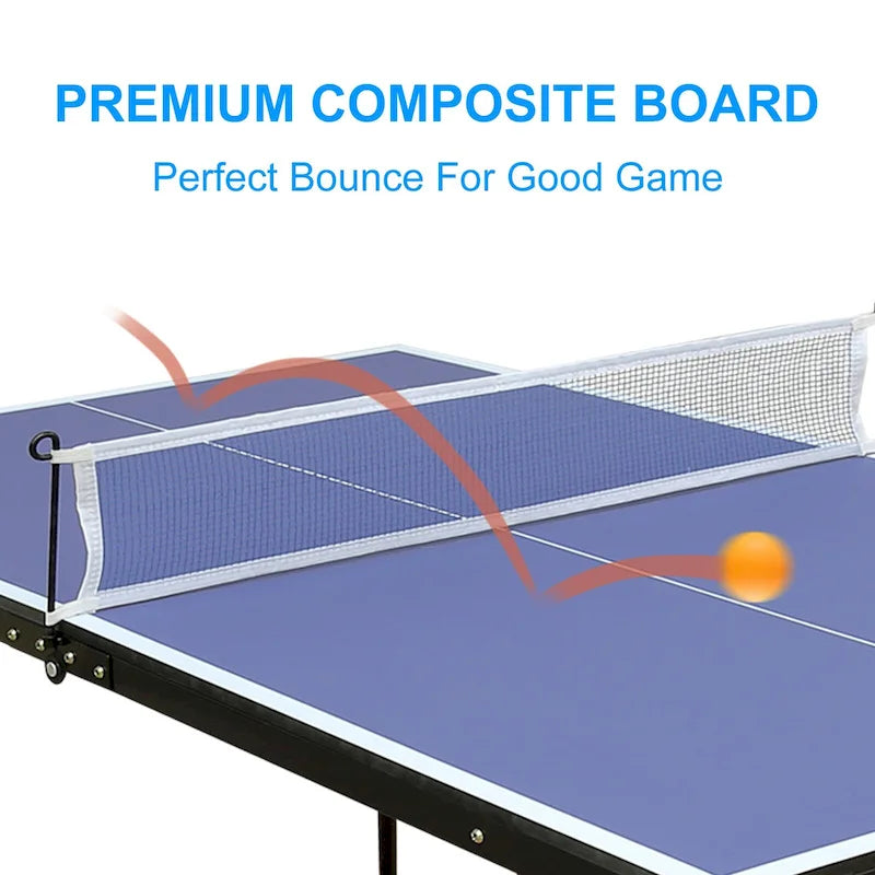 Blue Foldable Table Tennis Set for 2 Players