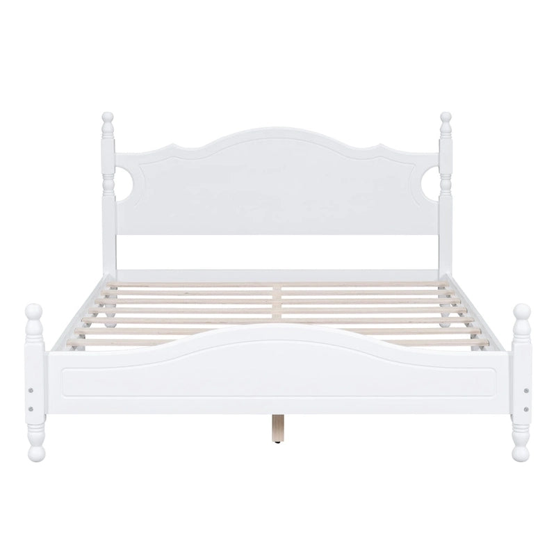 White Queen Platform Bed Frame, For 2