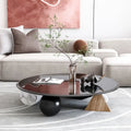 Black Round Tempered Glass Table Top, Beveled Edge, Single Panel