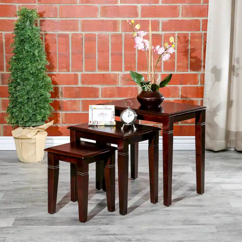  Golden 3-Piece Nesting Table Set