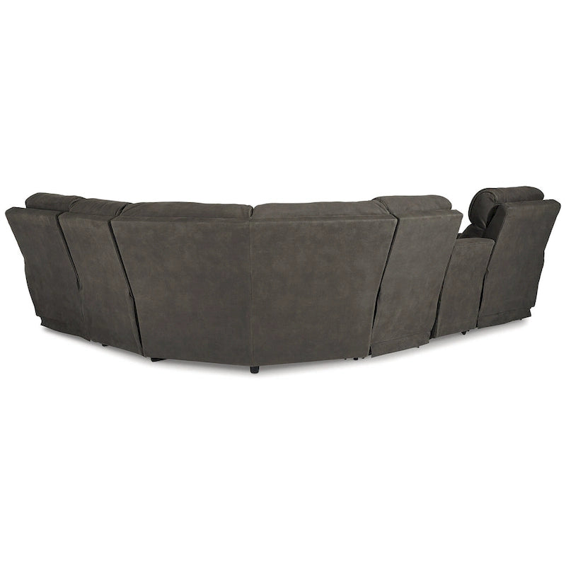 Grey Left-Facing 6-Seat Power Reclining Sectional with Console