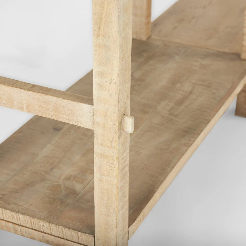 Light Brown / Medium Brown Rustic Console Table, 2-Shelf
