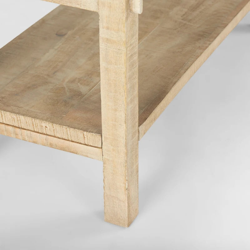 Light Brown / Medium Brown Rustic Console Table, 2-Shelf