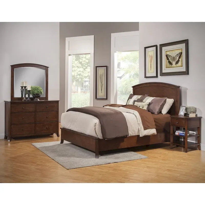Mahogany / White Panel Bed – Queen / King / Cal King, Sleeps 2
