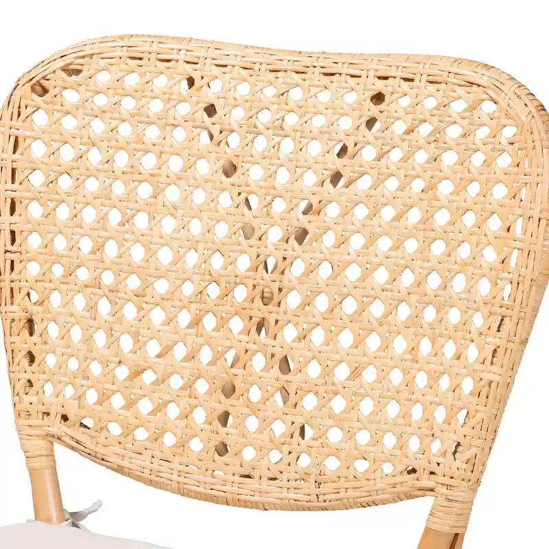 Natural Brown Rattan Dining Chair, Bohemian Style, Seats 1