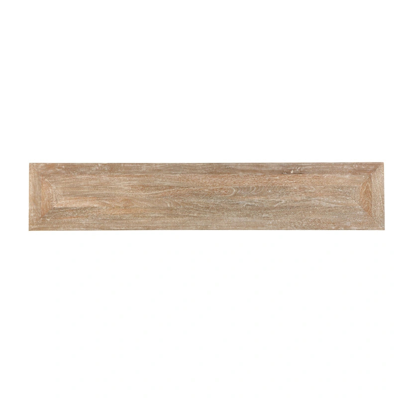 Mango Wood & Gunmetal Console Table, Pickled Finish — 74"W x 14"D x 35.5"H