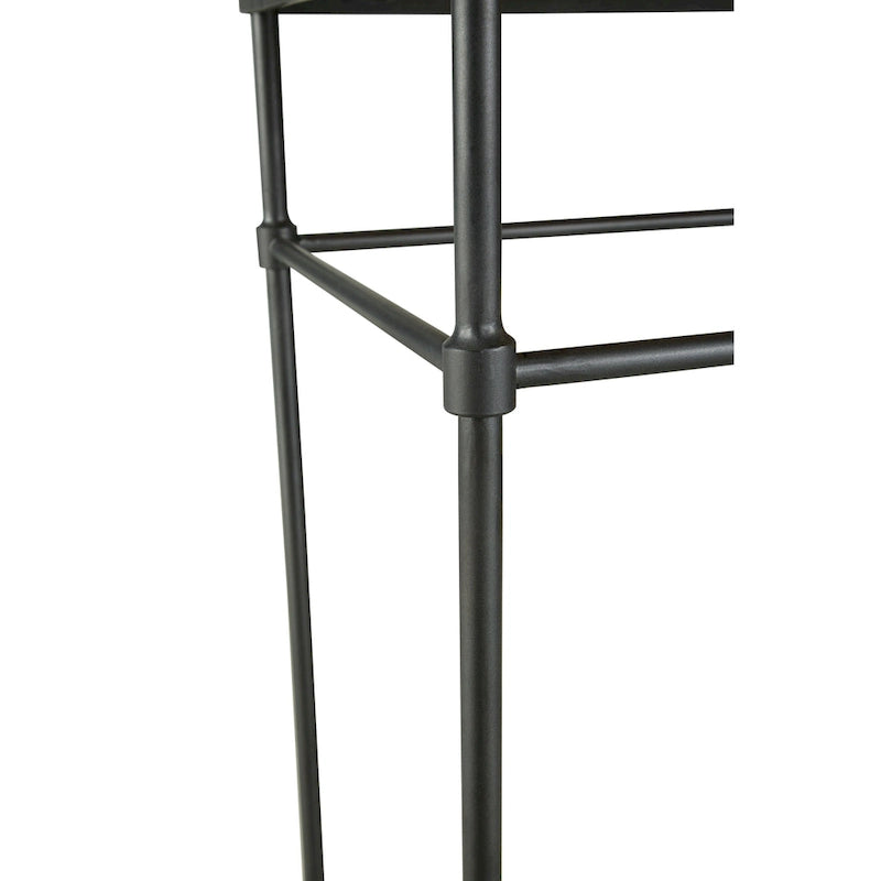 Mango Wood & Gunmetal Console Table, Pickled Finish — 74"W x 14"D x 35.5"H