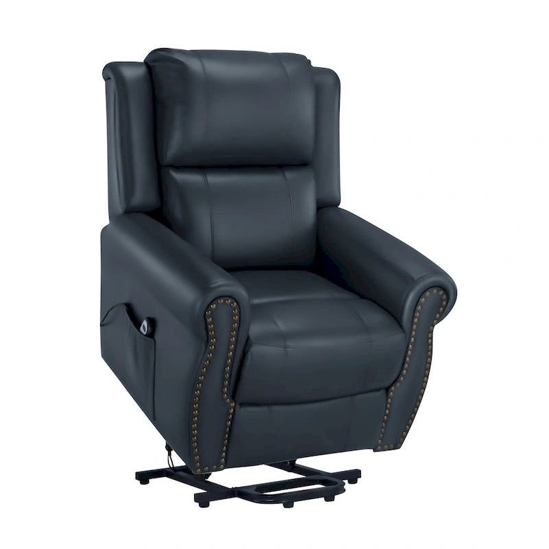 Blue Air Leather Power Lift Recliner Chair, Single