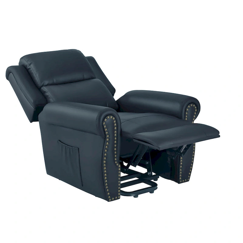 Blue Air Leather Power Lift Recliner Chair, Single