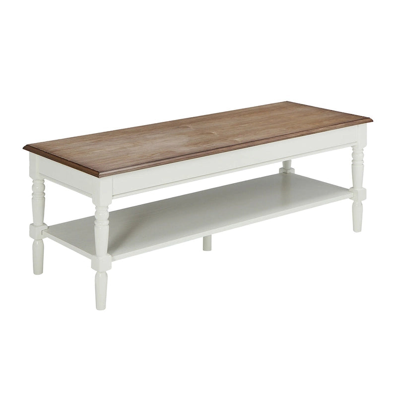 Cherry/Black, Black, Driftwood/White & Driftwood | Rectangular Coffee Table with Shelf