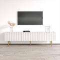 White & Black High Gloss TV Stand for TVs up to 80", 2-Door