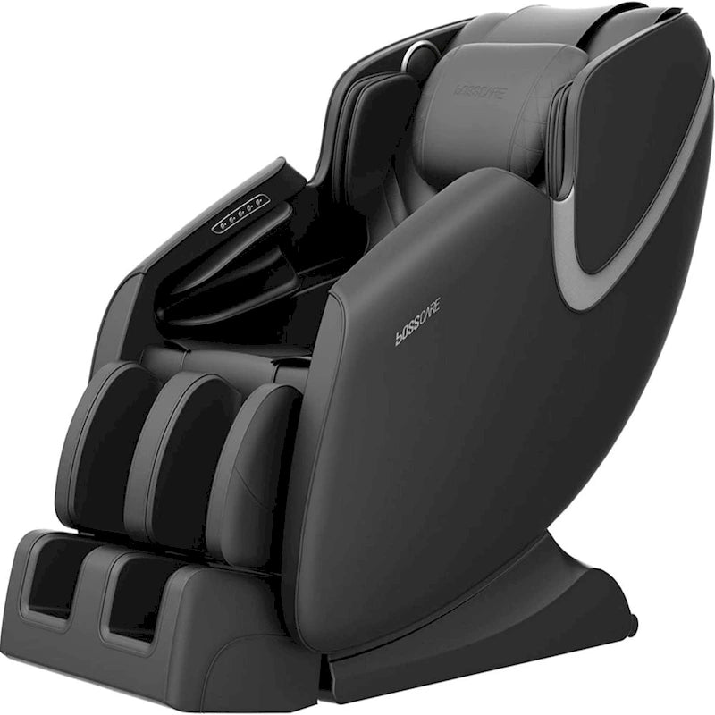 Zero Gravity Massage Recliner Chair with Airbag, Bluetooth & Foot Roller – Black / Brown, 1-Person