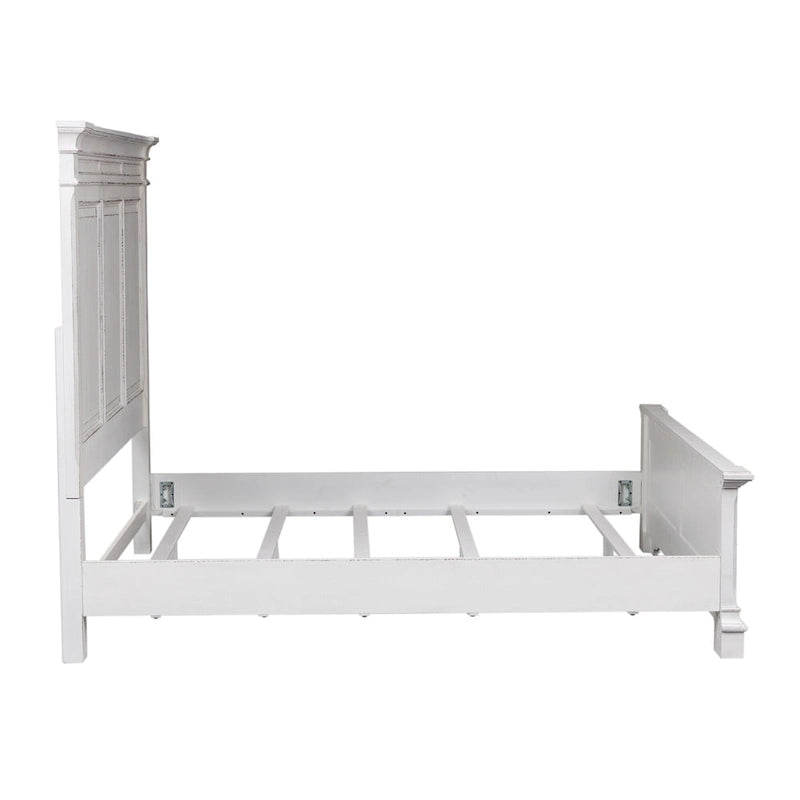 Antique White King Panel Bed for 2 – Traditional Style