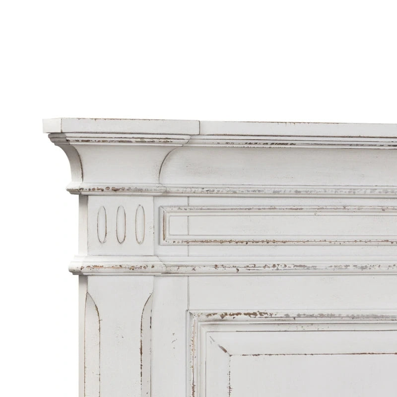 Antique White King Panel Bed for 2 – Traditional Style