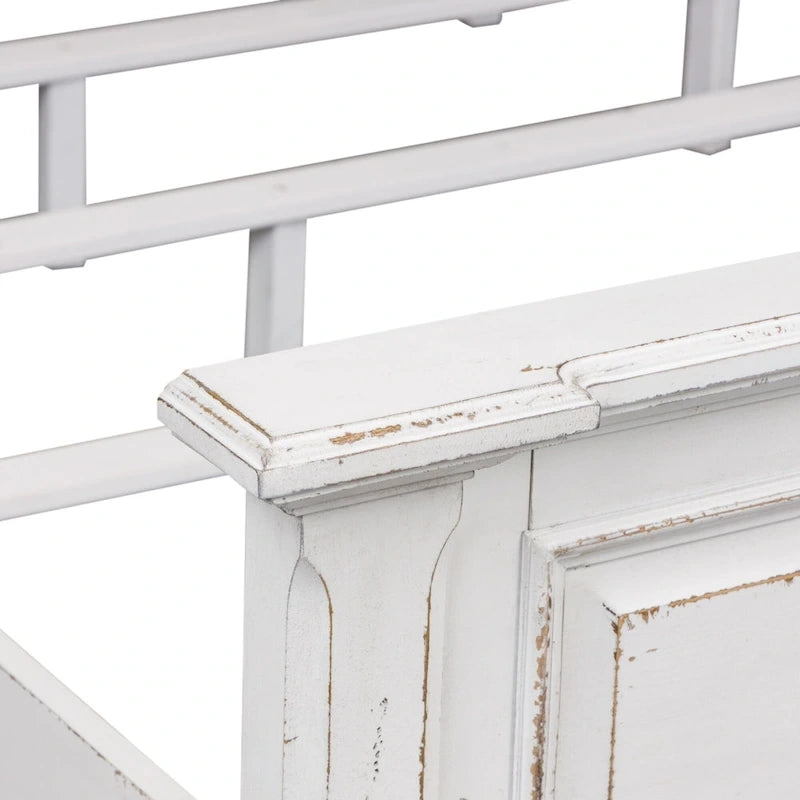 Antique White King Panel Bed for 2 – Traditional Style