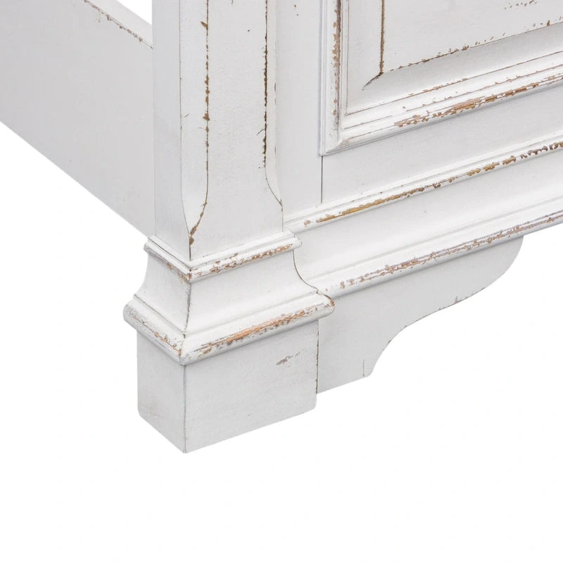 Antique White King Panel Bed for 2 – Traditional Style