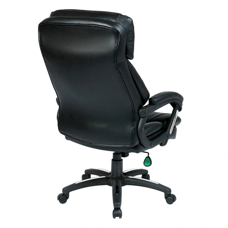 Black Mid-Back Bonded Leather Executive Office Chair, Single