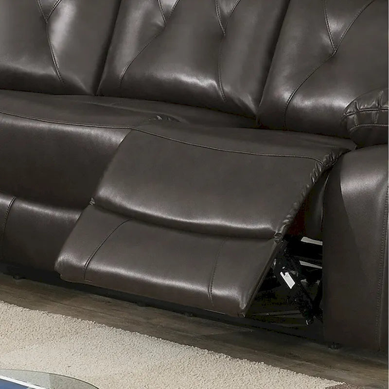 Taupe / Dark Brown 3-Seat Manual Reclining Sectional, 2 Colors