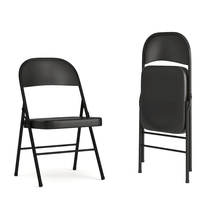 Red / Black / Beige / Gray Metal Folding Chair – Set of 2