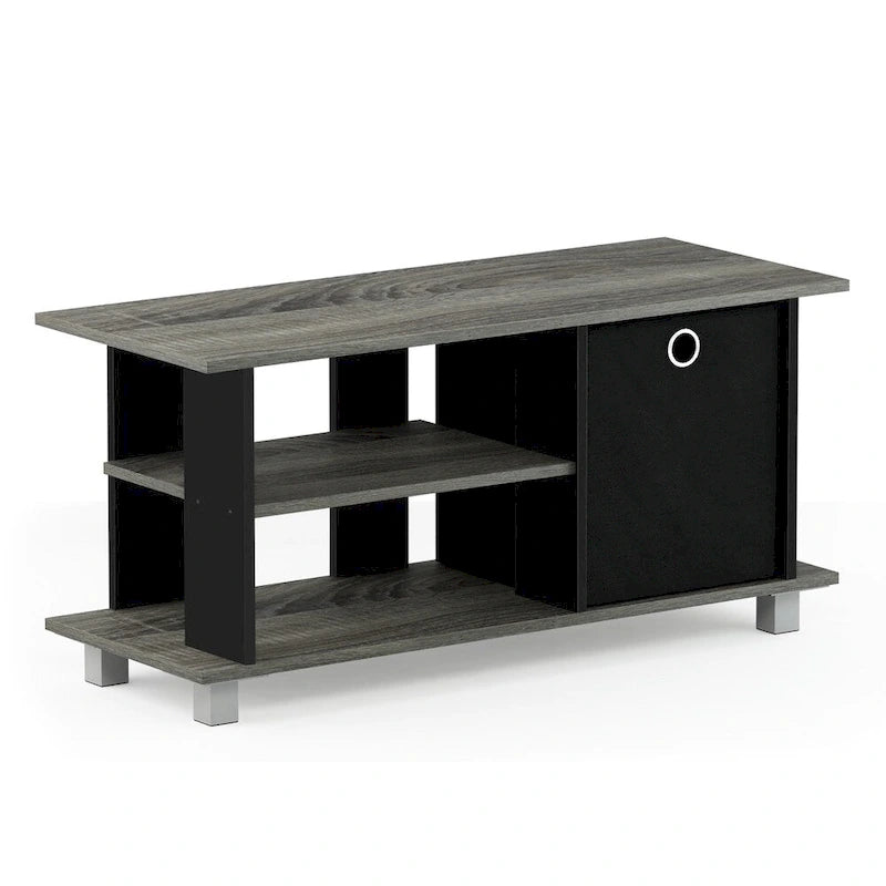 Compact TV Stand with Foldable Storage Drawers, Fits up to 32" Screen