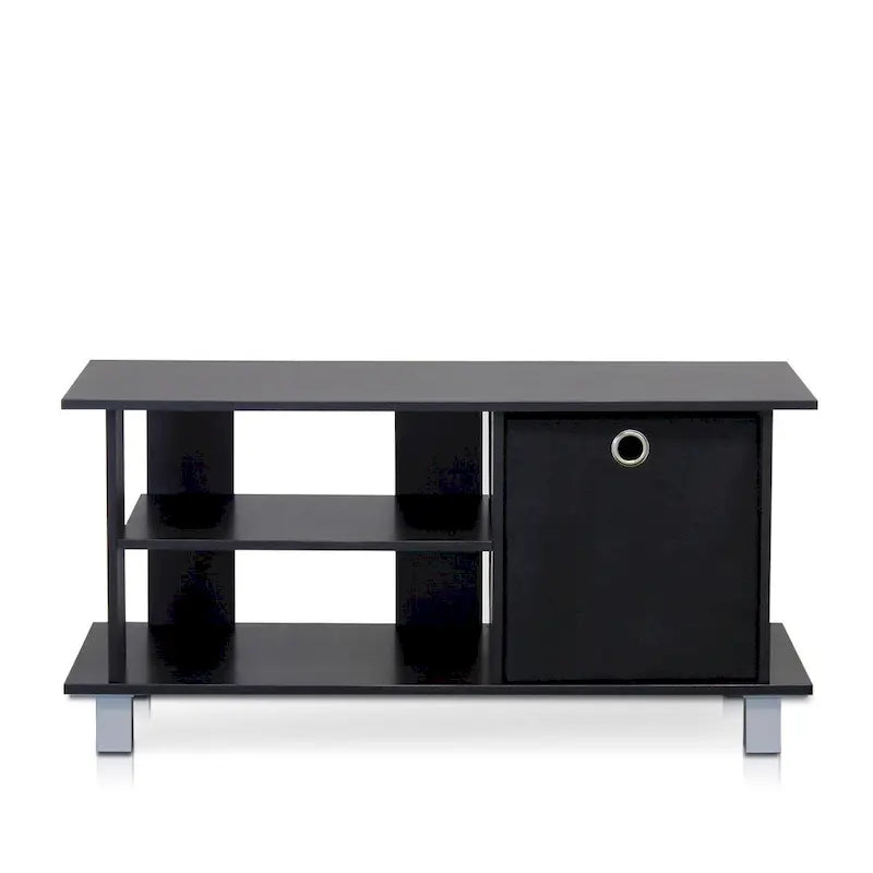 Compact TV Stand with Foldable Storage Drawers, Fits up to 32" Screen