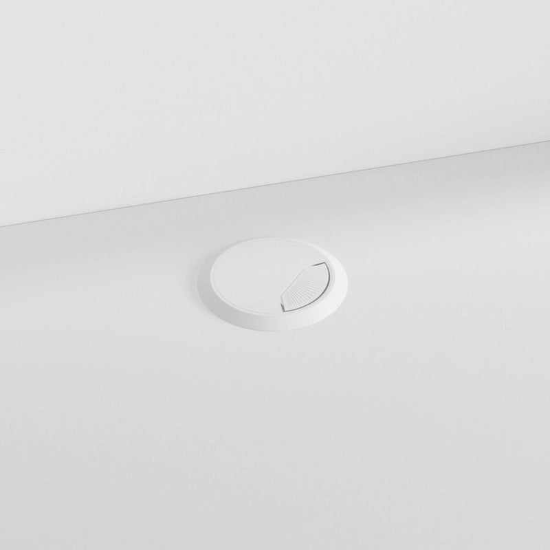 White L-Shaped Reception Desk with Storage, Single-Person Workstation