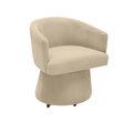 Taupe / Pink / Light Green Chenille Swivel Rolling Desk Chair, Single Seat