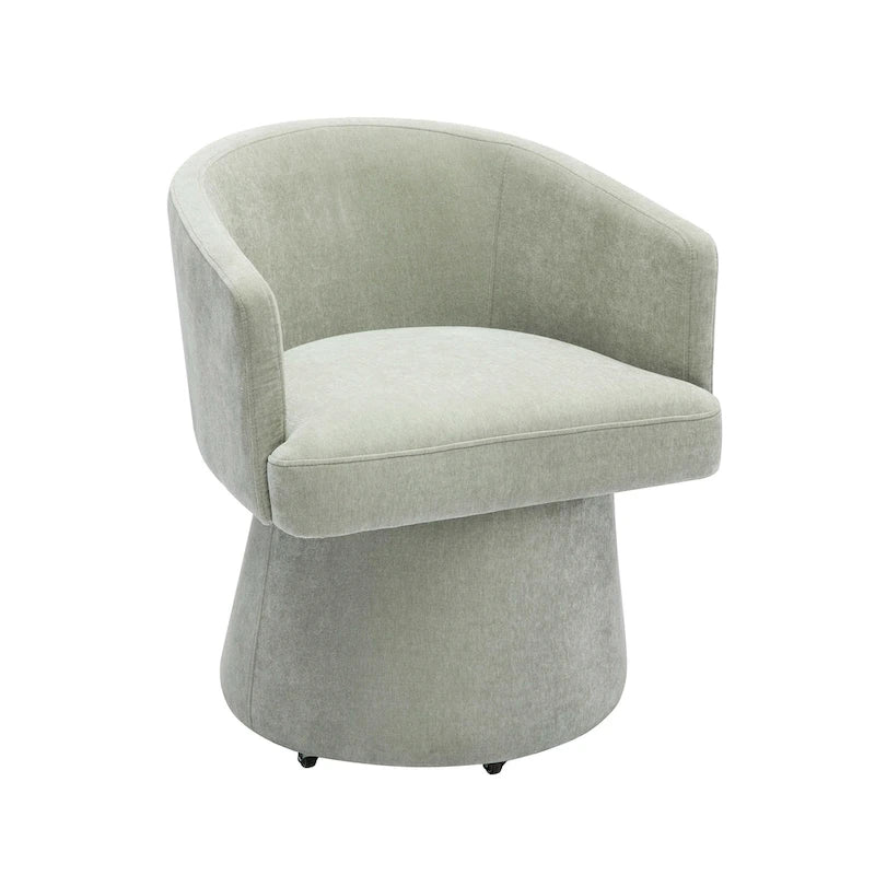 Taupe / Pink / Light Green Chenille Swivel Rolling Desk Chair, Single Seat
