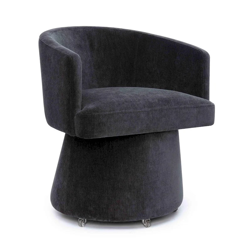 Taupe / Pink / Light Green Chenille Swivel Rolling Desk Chair, Single Seat