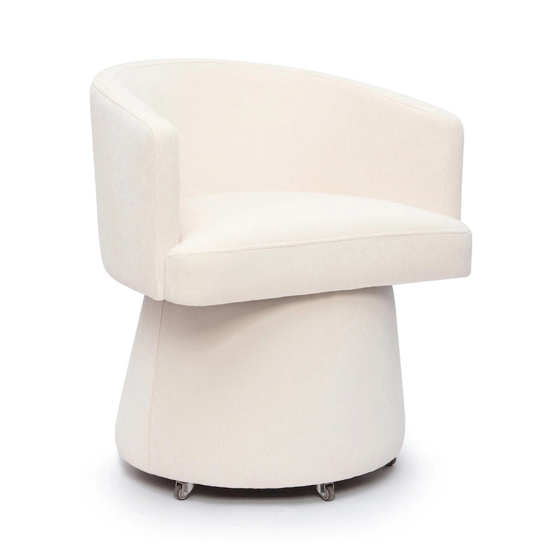 Taupe / Pink / Light Green Chenille Swivel Rolling Desk Chair, Single Seat