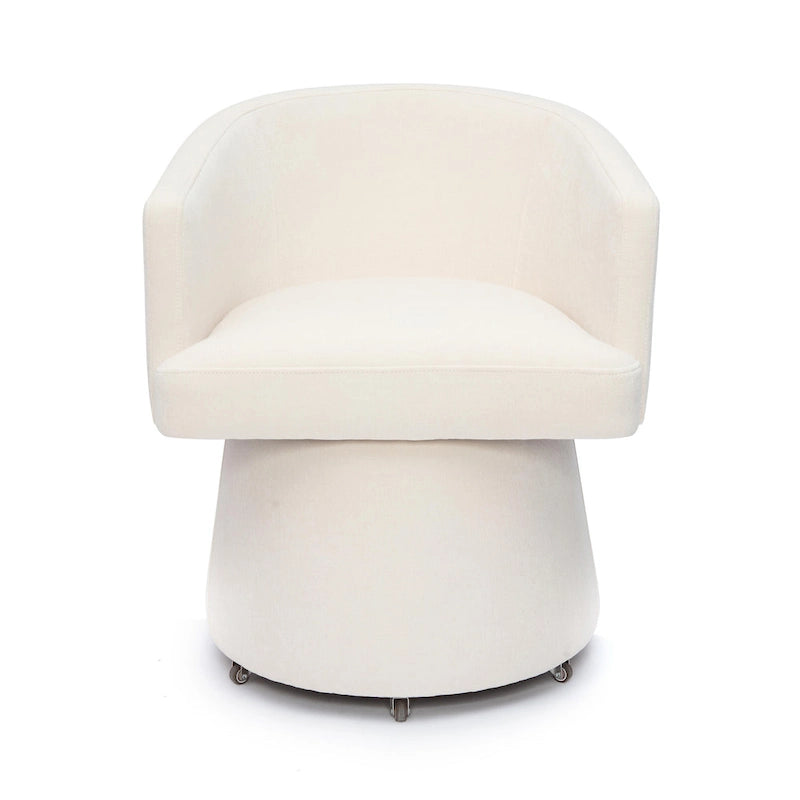 Taupe / Pink / Light Green Chenille Swivel Rolling Desk Chair, Single Seat