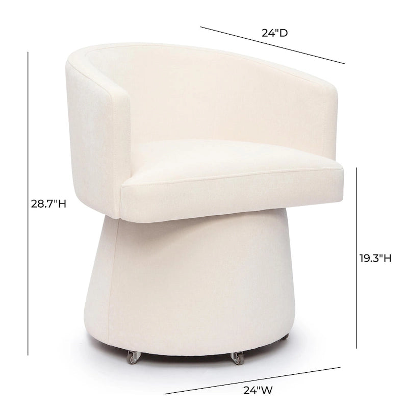 Taupe / Pink / Light Green Chenille Swivel Rolling Desk Chair, Single Seat