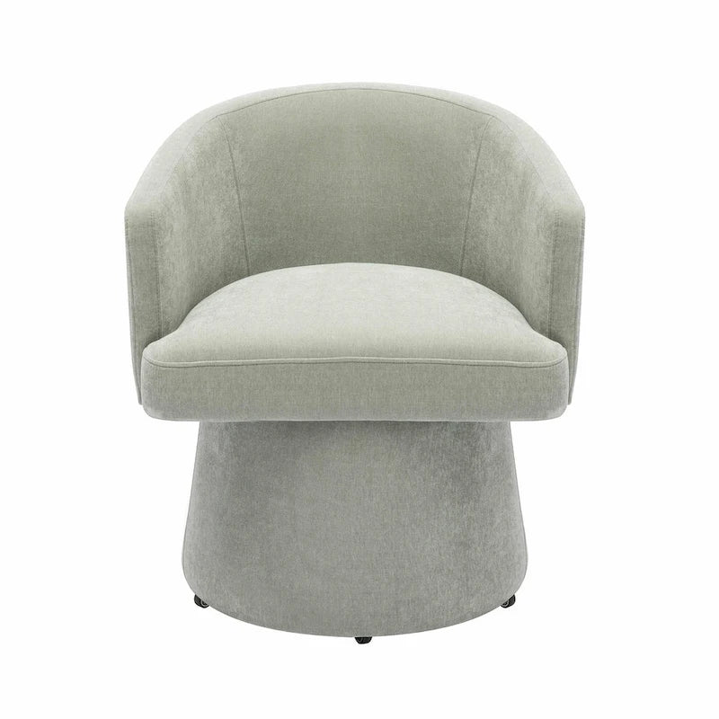 Taupe / Pink / Light Green Chenille Swivel Rolling Desk Chair, Single Seat