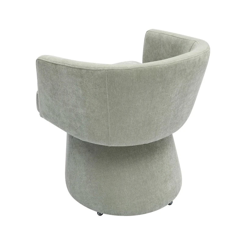 Taupe / Pink / Light Green Chenille Swivel Rolling Desk Chair, Single Seat