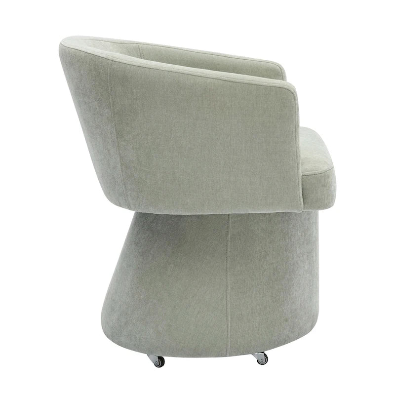 Taupe / Pink / Light Green Chenille Swivel Rolling Desk Chair, Single Seat