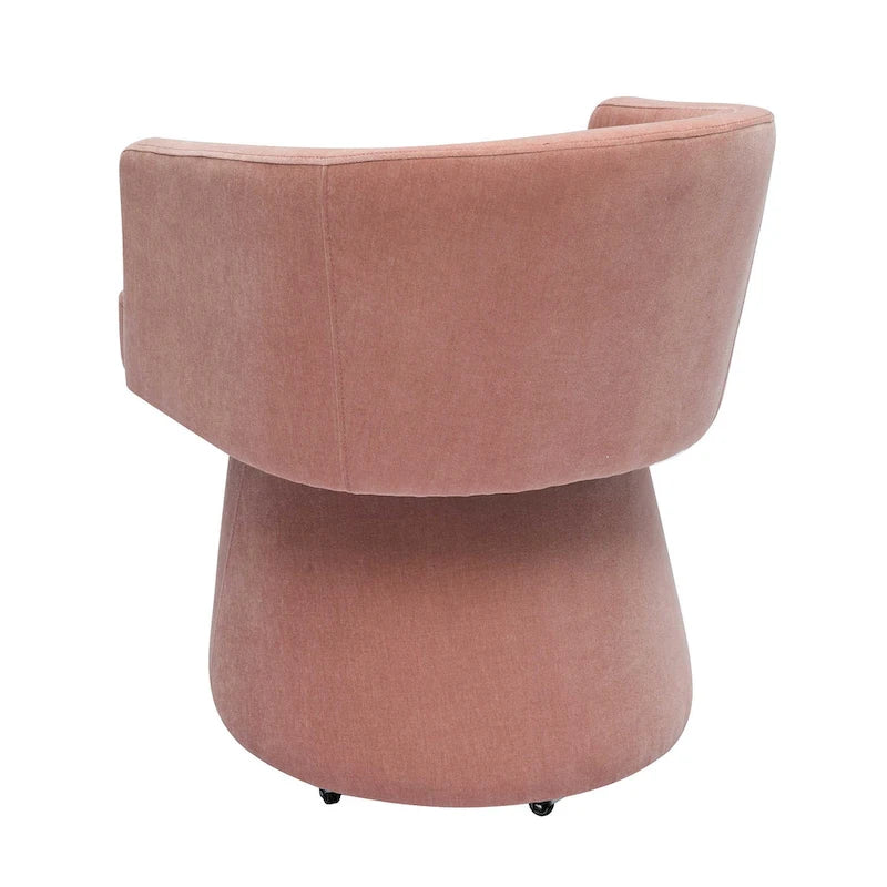 Taupe / Pink / Light Green Chenille Swivel Rolling Desk Chair, Single Seat