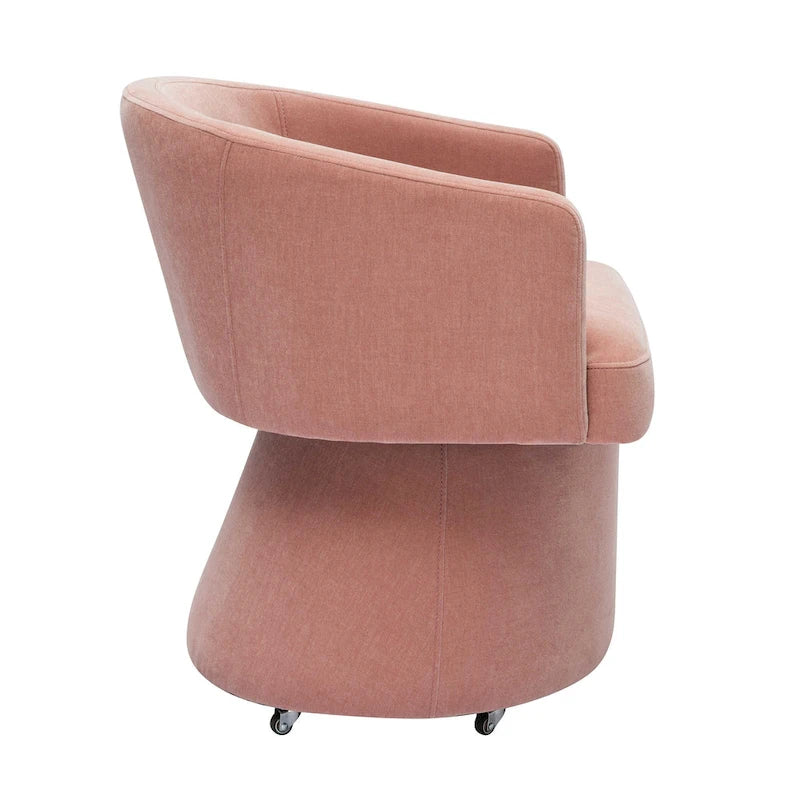 Taupe / Pink / Light Green Chenille Swivel Rolling Desk Chair, Single Seat