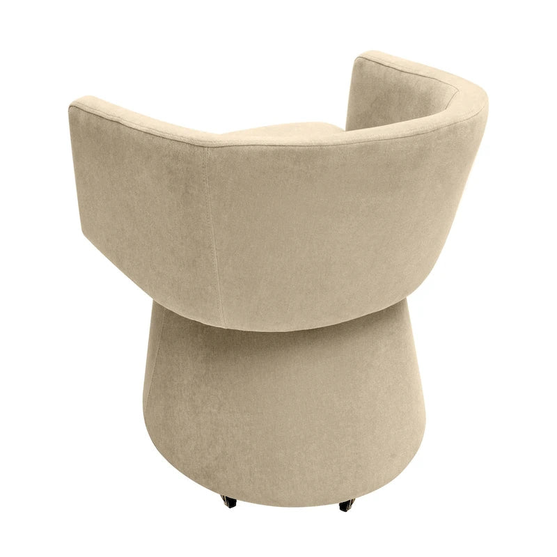 Taupe / Pink / Light Green Chenille Swivel Rolling Desk Chair, Single Seat