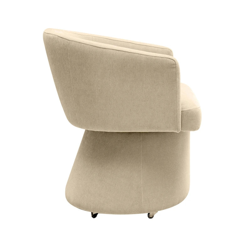 Taupe / Pink / Light Green Chenille Swivel Rolling Desk Chair, Single Seat