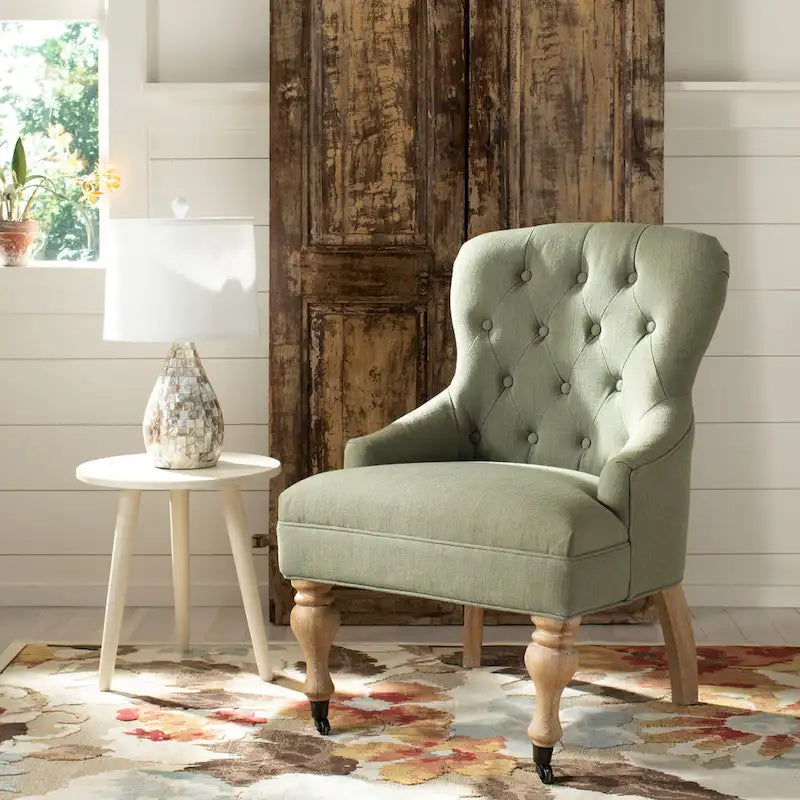 Tufted Diamond Accent Arm Chair, Single Seat – Multiple Colors