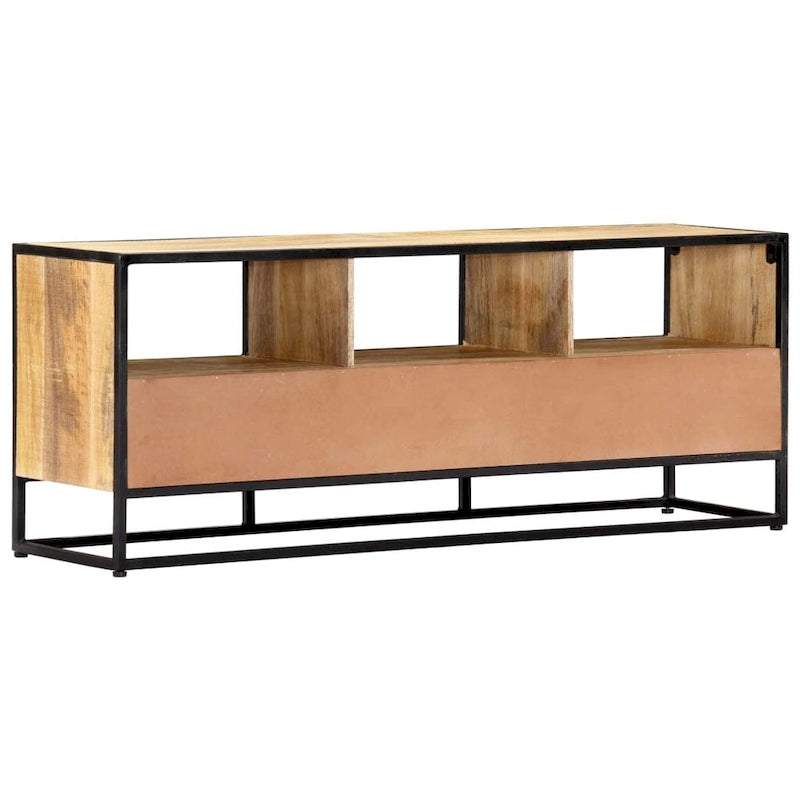 Brown Industrial TV Stand, 3 Drawers & 3 Shelves, Fits up to 50"