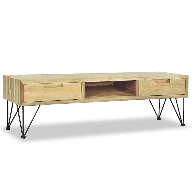 Brown Colonial TV Stand / Lowboard, 1-Person Assembly, 47.2"W
