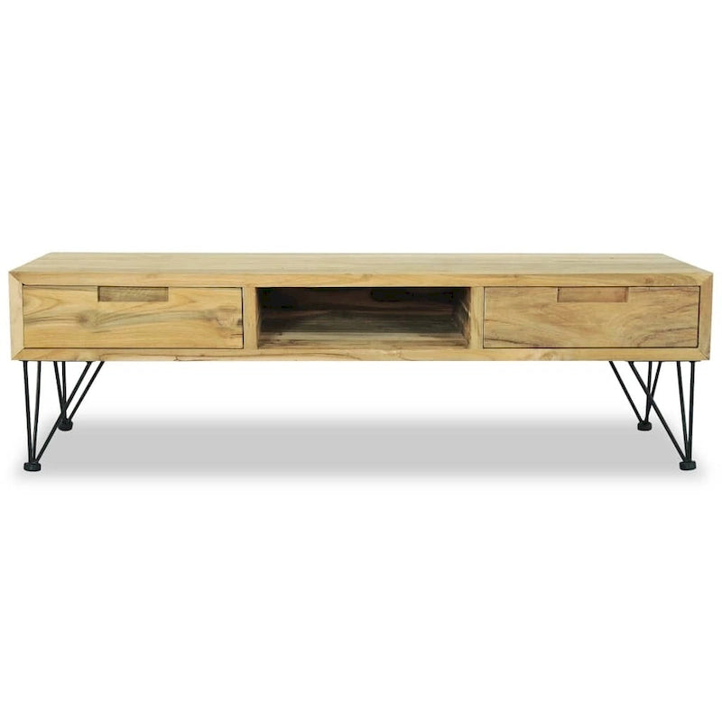 Brown Colonial TV Stand / Lowboard, 1-Person Assembly, 47.2"W