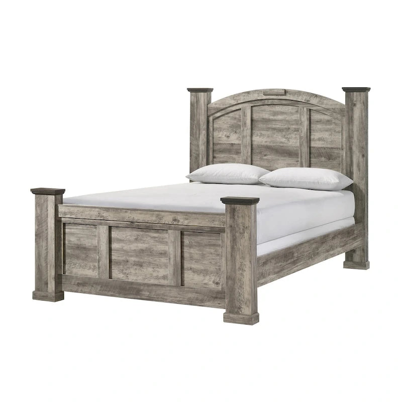Gray Rustic Panel Bedroom Set, 3-Piece, King/Queen, Sleeps 1
