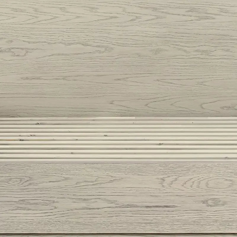 Gray Oak Wood King Platform Bed – Tall Headboard, Low Profile, Sleeps 2