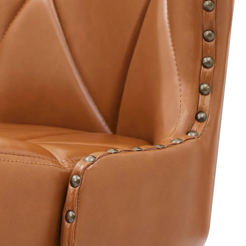 26 in. Swivel Bar Stool, Faux Leather & Linen, Armless, Set of 3