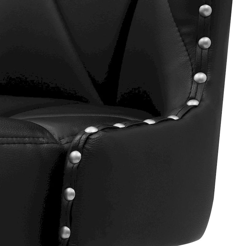26 in. Swivel Bar Stool, Faux Leather & Linen, Armless, Set of 3